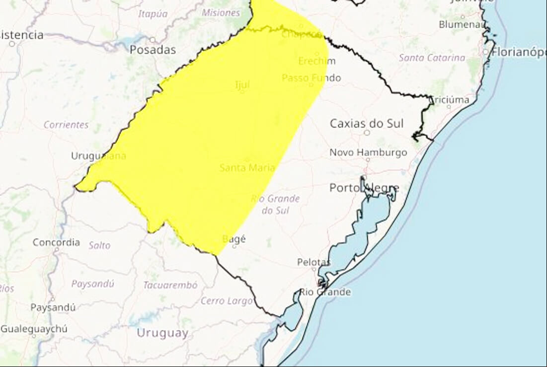 Capa Inmet emite alertas de tempestade para o Rio Grande do Sul